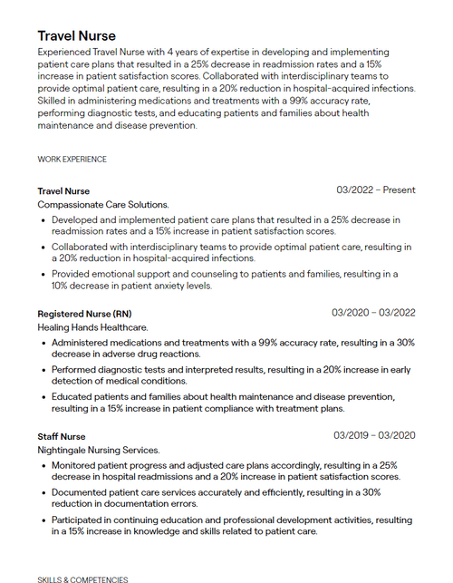 1+ Travel Nurse Resume Examples [with Guidance]